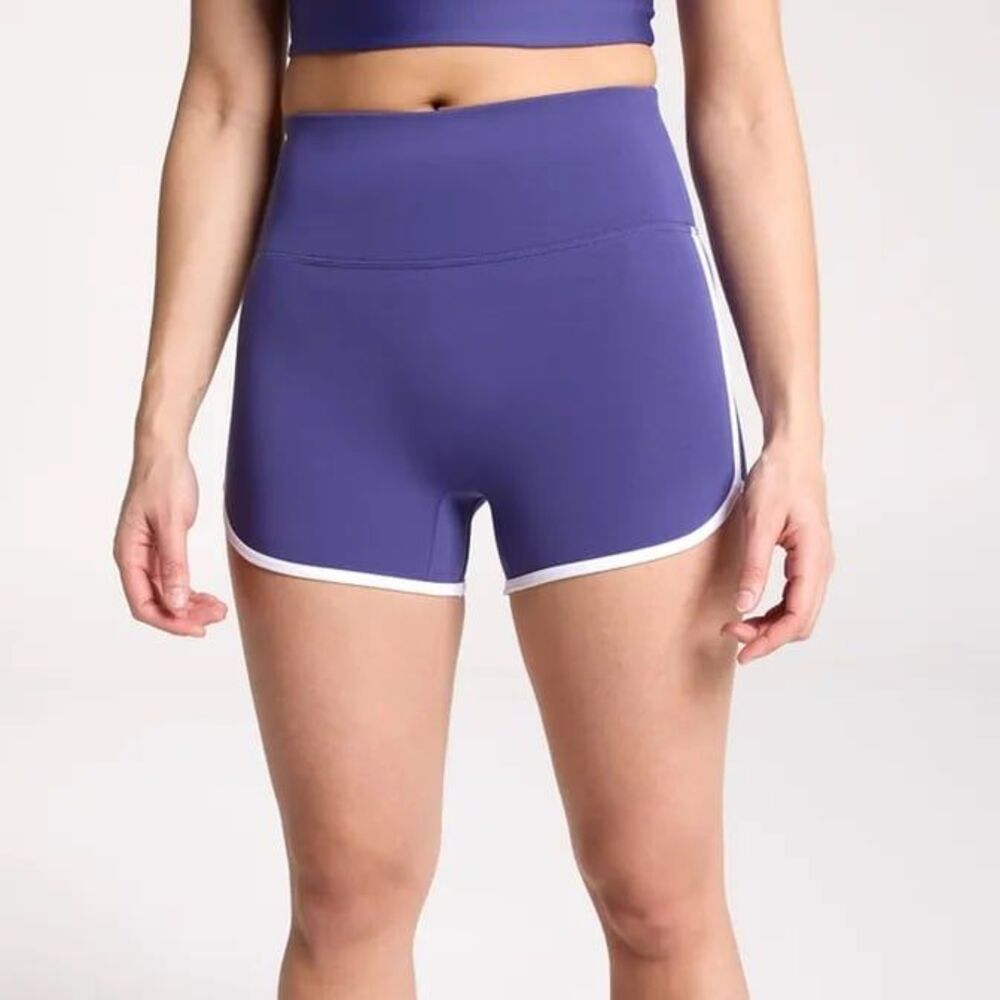 DSG Women's High Rise Activate 3” Shorts Indigo Blue Purple Small NWT